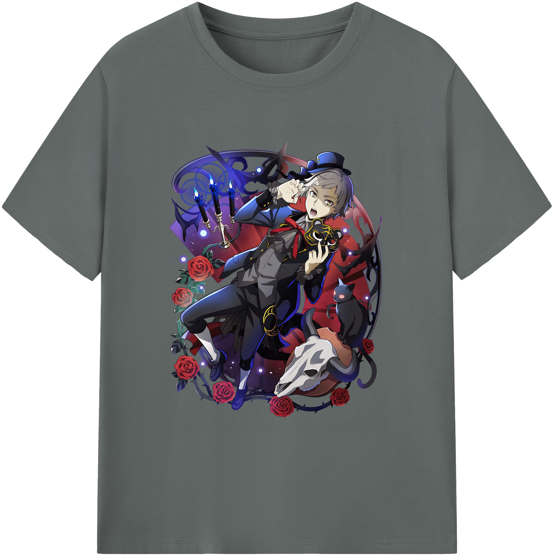 （画像用） 文豪ストレイドッグス Bungo Stray Dogs 綿100％ メンズ半袖Tシャツ｜肌触りやわらか＆通気性